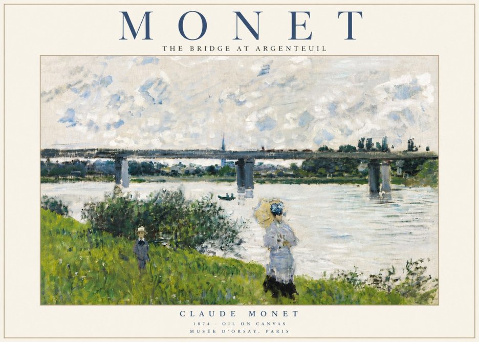 Monet The Bridge at Argenteuil II No6 - Affiche