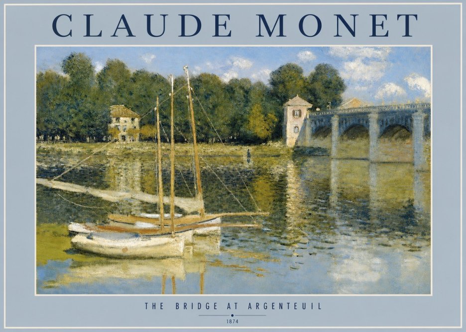 Monet The Bridge at Argenteuil III No2 - Affiche