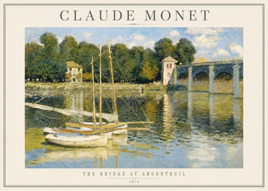 Monet The Bridge at Argenteuil III No3 - Affiche