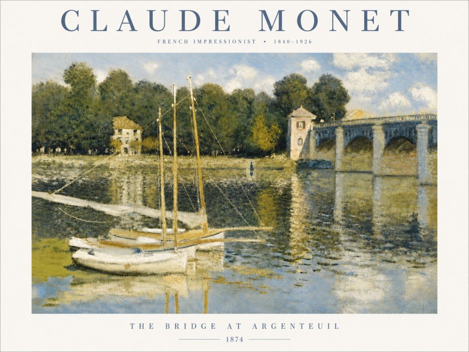 Monet The Bridge at Argenteuil III No6 - Affiche