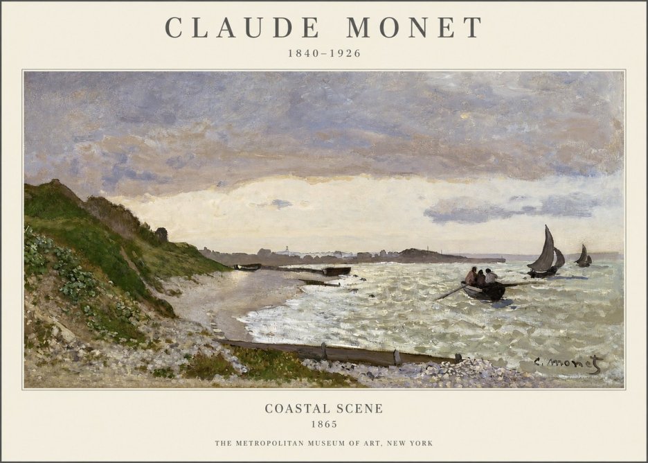 Monet Coastal Scene No1 - Affiche
