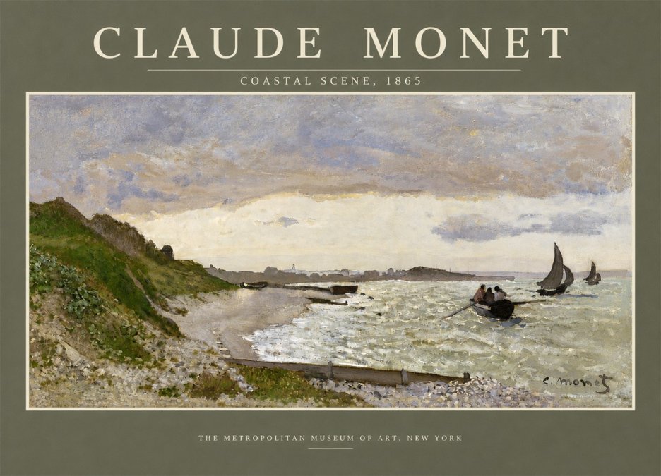 Monet Coastal Scene No4 - Affiche