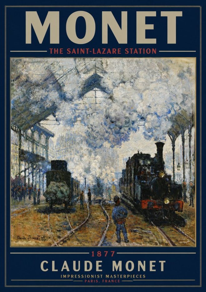Monet The Saint-lazare Station No3 - Affiche