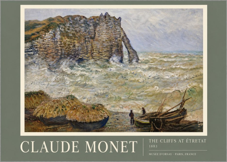 Monet The Cliffs at Etretat No5 - Affiche