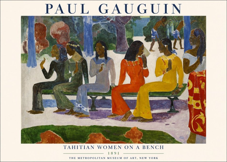 Paul Gauguin Tahitian Women on a Bench No1 - Affiche