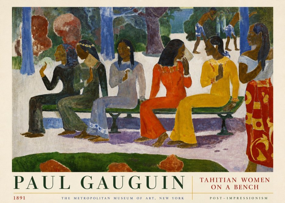 Paul Gauguin Tahitian Women on a Bench No3 - Affiche