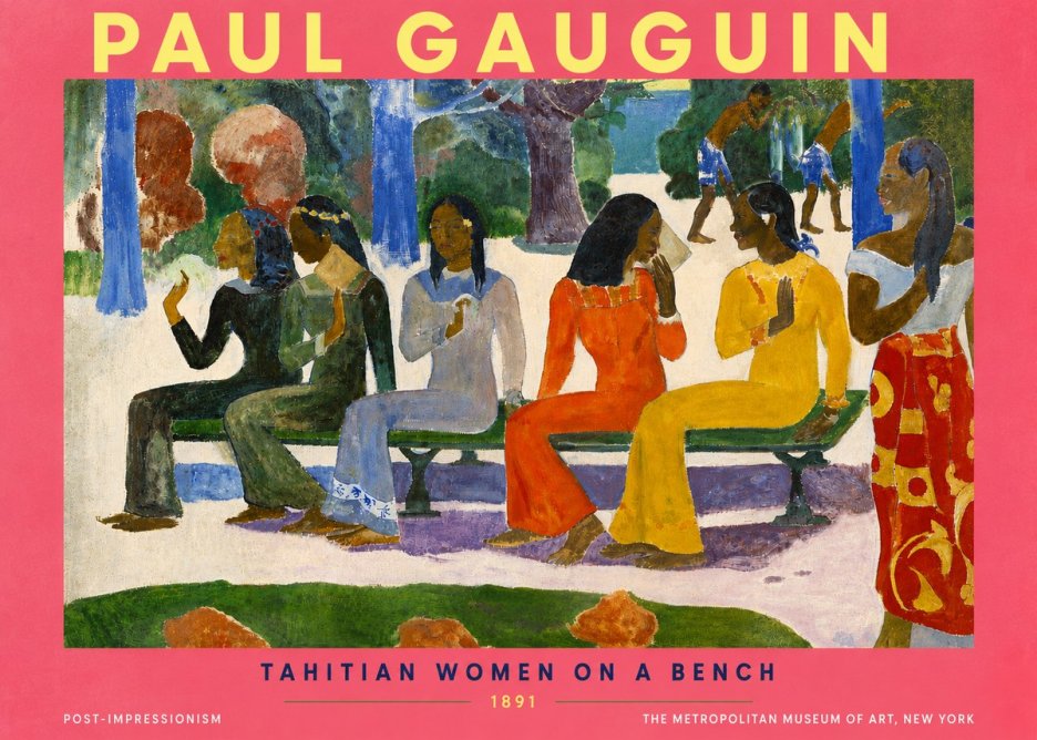 Paul Gauguin Tahitian Women on a Bench No6 - Affiche