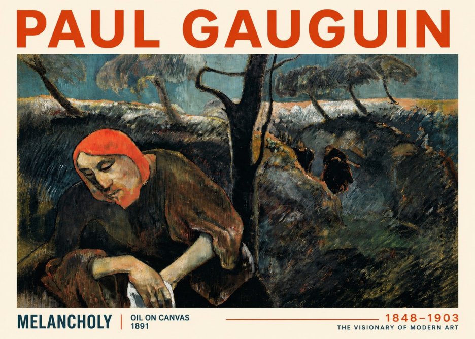 Paul Gauguin Melancholy No4 - Affiche