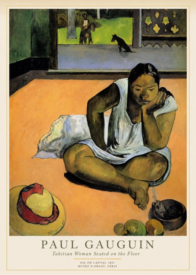 Paul Gauguin Tahitian Woman Seated on the Floor No1 - Affiche