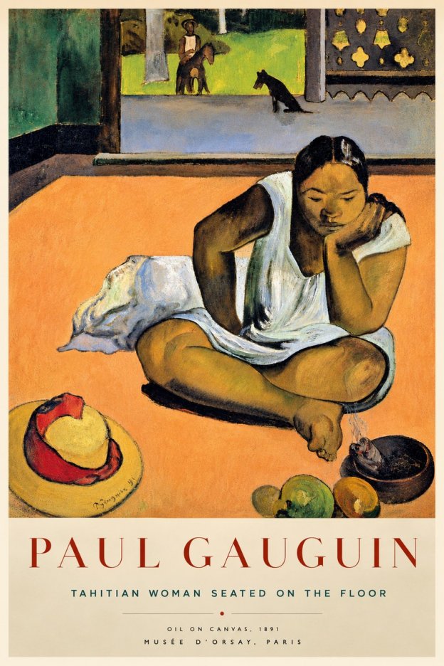 Paul Gauguin Tahitian Woman Seated on the Floor No5 - Affiche