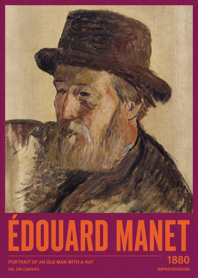 Édouard Manet Portrait of an Old Man with a Beard No6 - Affiche