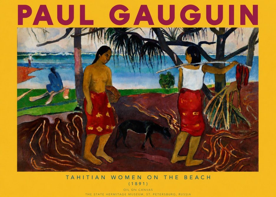 Paul Gauguin Tahitian Women on the Beach (1891) No2 - Affiche