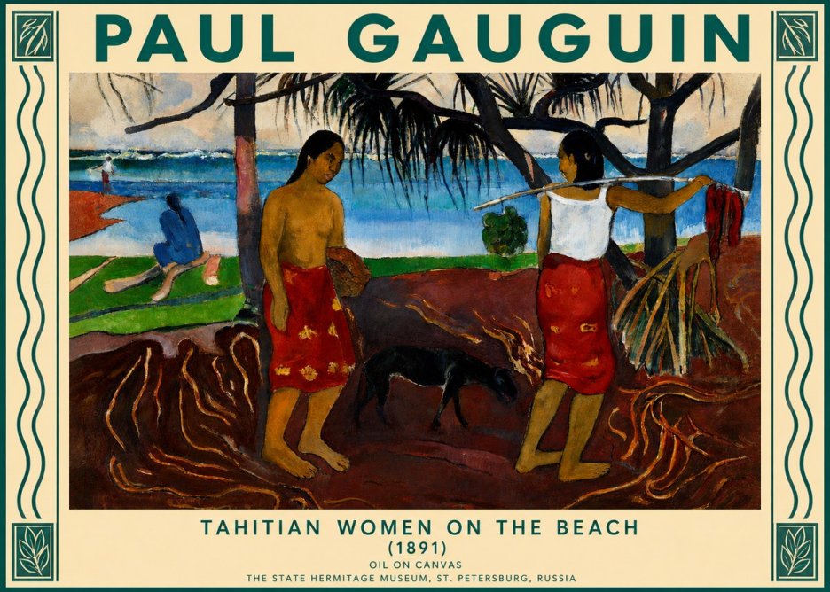 Paul Gauguin Tahitian Women on the Beach (1891) No3 - Affiche