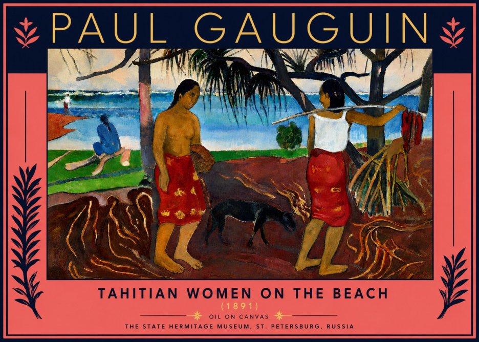 Paul Gauguin Tahitian Women on the Beach (1891) No5 - Affiche