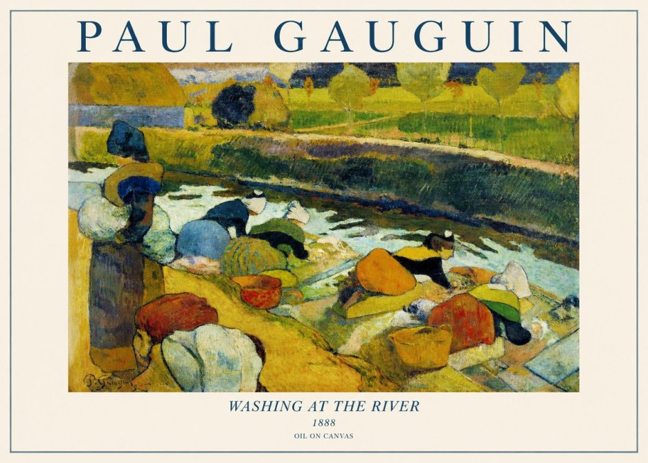 Paul Gauguin Washing at the River No1 - Affiche