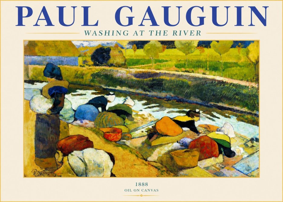 Paul Gauguin Washing at the River No4 - Affiche