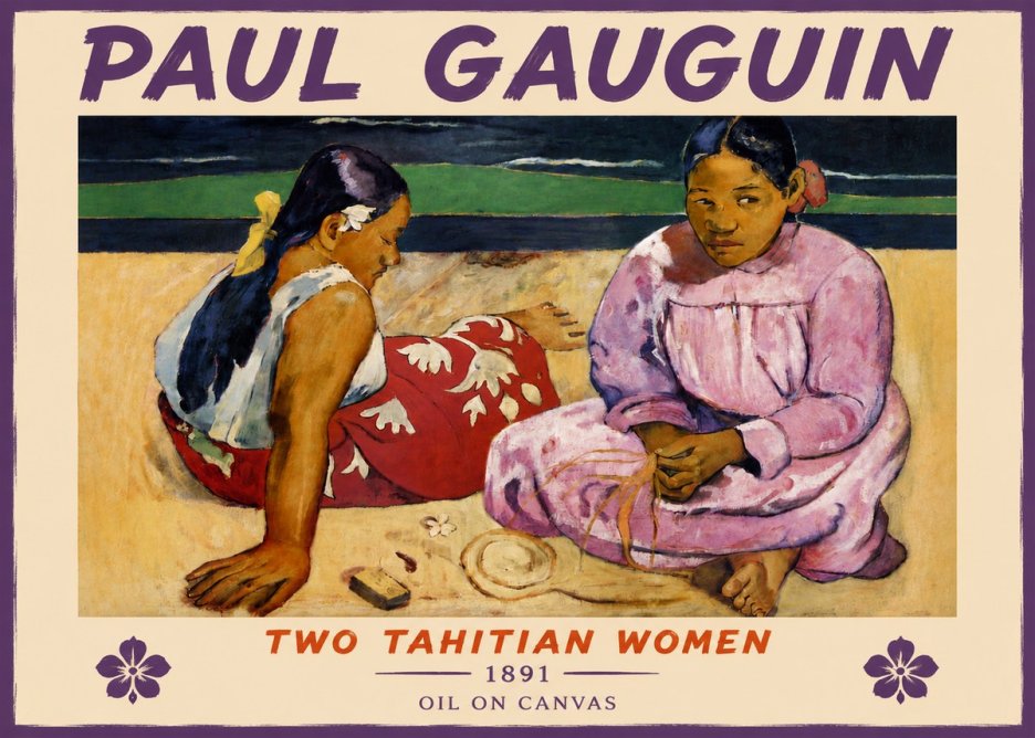 Paul Gauguin Two Tahitian Women III No4 - Affiche
