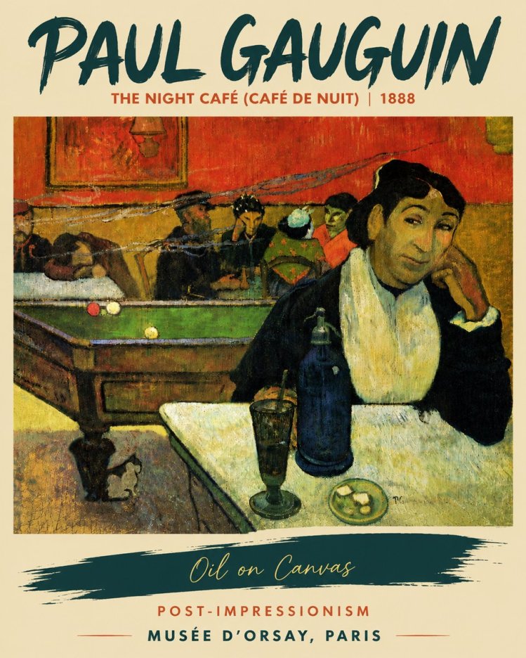 Paul Gauguin The Night Café (Café De Nuit) No5 - Affiche