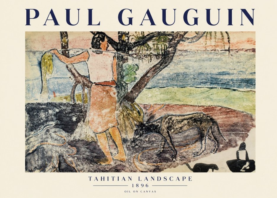 Paul Gauguin Woman with Dog (Te Faaturuma) No5 - Affiche