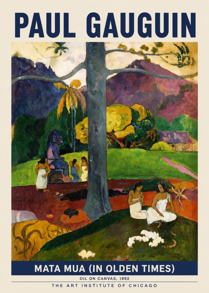 Paul Gauguin Mata Mua (in Olden Times) No3 - Affiche