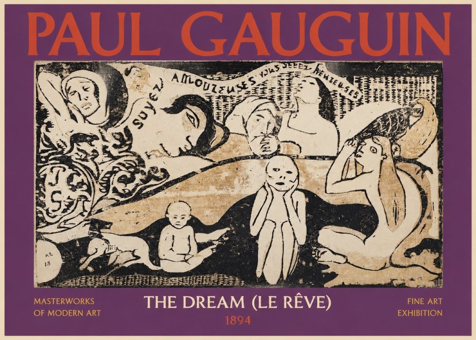 Paul Gauguin The Dream (Le Rêve) No2 - Affiche