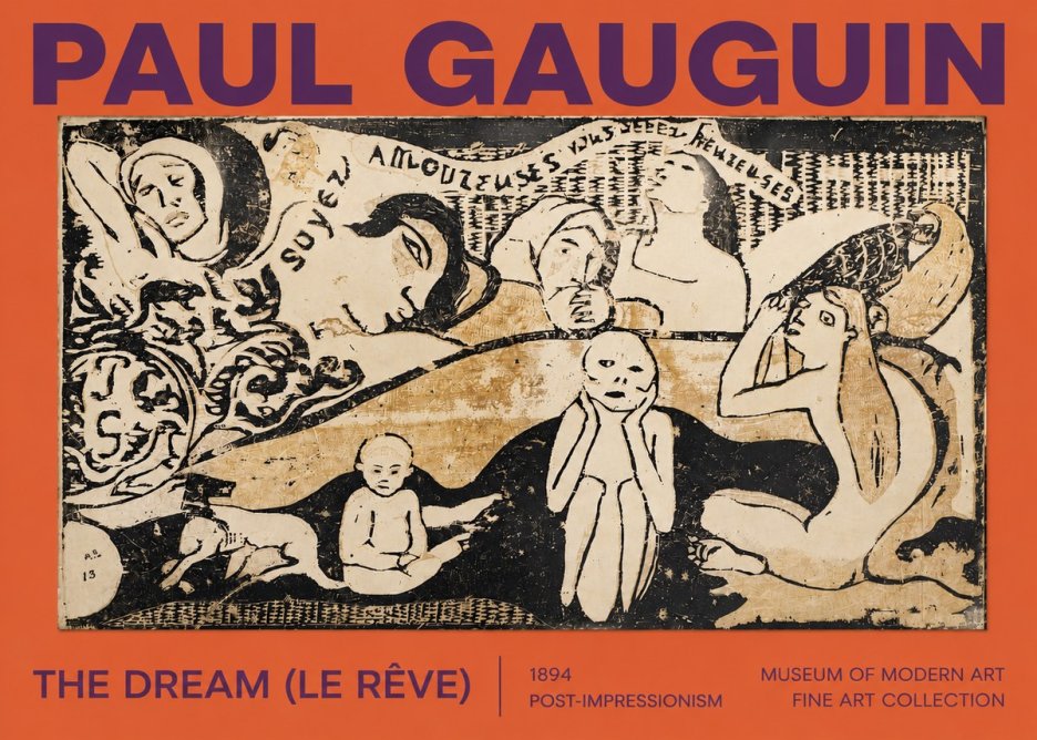 Paul Gauguin The Dream (Le Rêve) No3 - Affiche