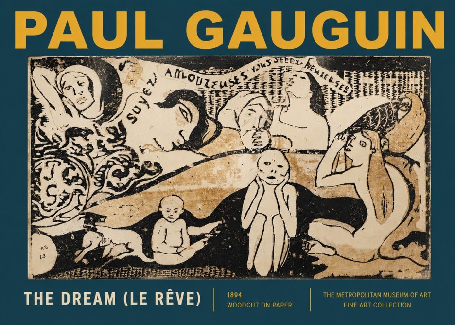Paul Gauguin The Dream (Le Rêve) No5 - Affiche