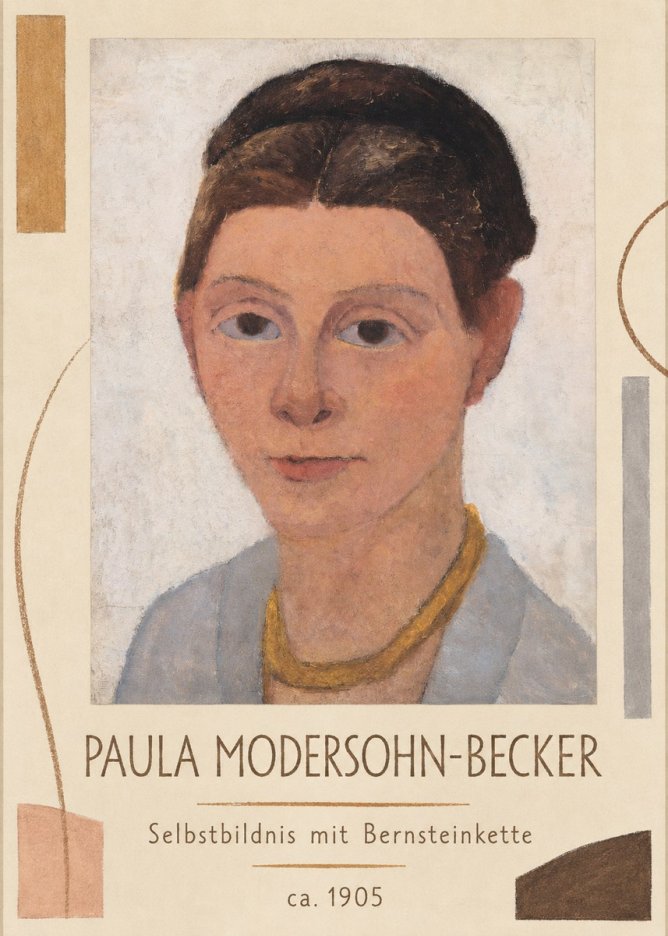 Paula Modersohn-Becker Selbstbildnis Mit Bernsteinkette No1 - Affiche