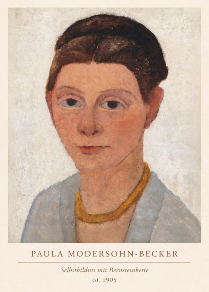 Paula Modersohn-Becker Selbstbildnis Mit Bernsteinkette No6 - Affiche