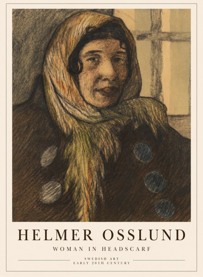 Helmer Osslund Portrait of a Woman No5 - Affiche