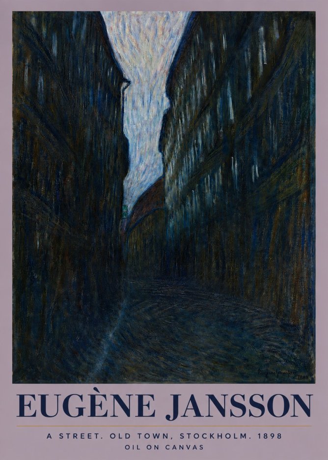 Eugène Jansson A Street. Old Town, Stockholm. 1898 No3 - Affiche