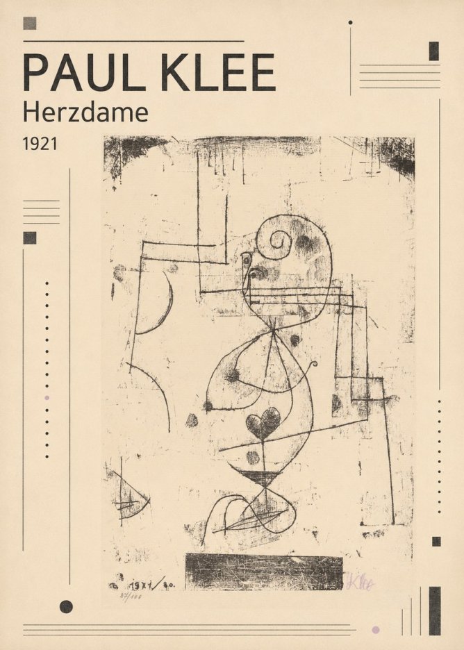 Paul Klee Herzdame No3 - Affiche