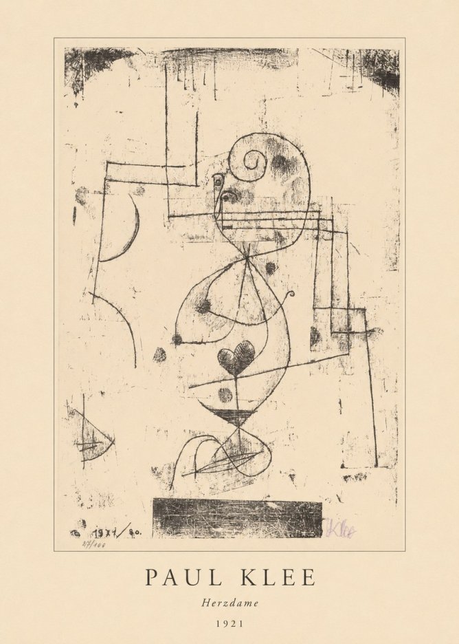 Paul Klee Herzdame No4 - Affiche