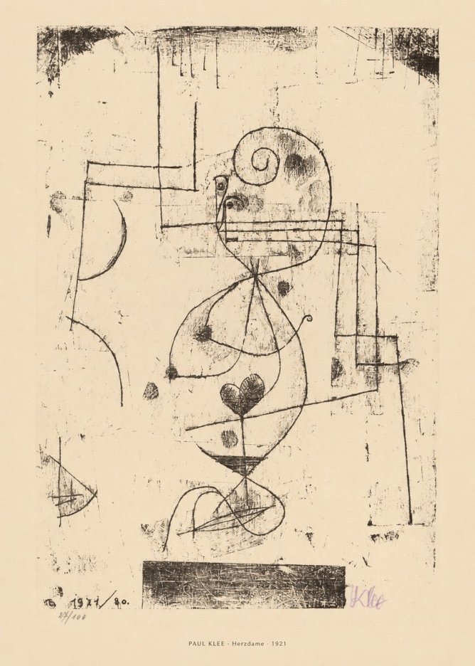 Paul Klee Herzdame No5 - Affiche