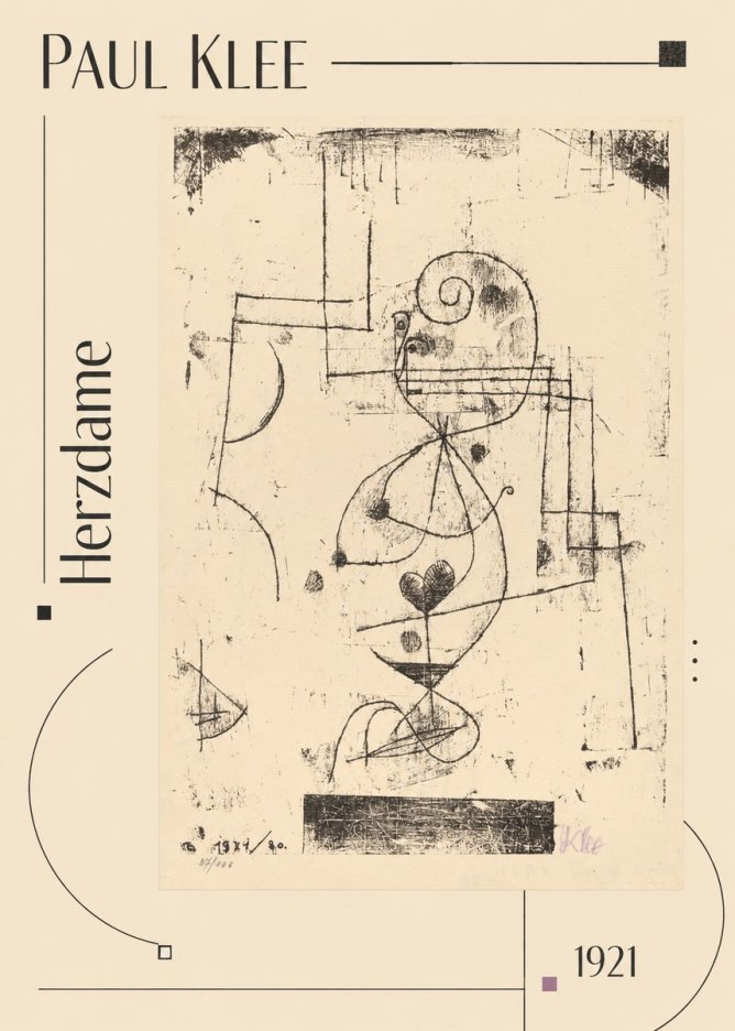 Paul Klee Herzdame No6 - Affiche