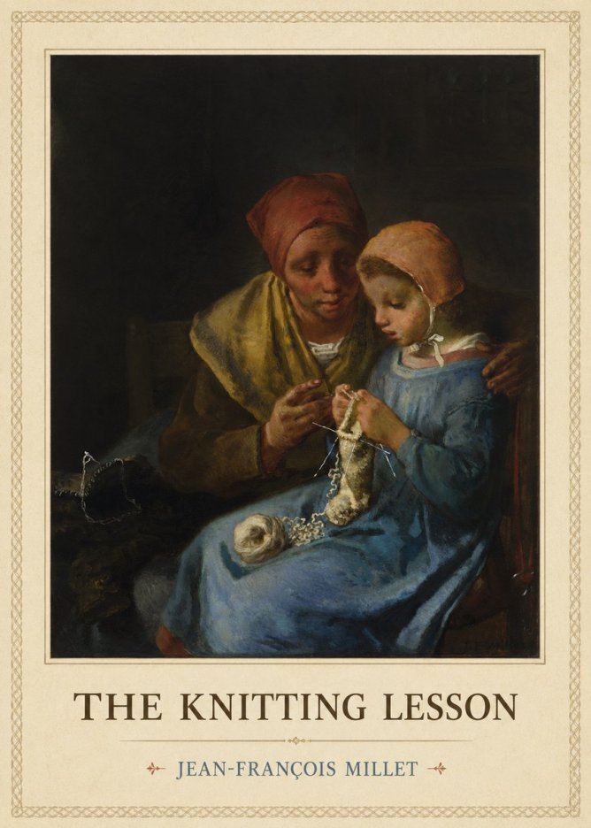 Jean-François Millet The Knitting Lesson I No4 - Affiche