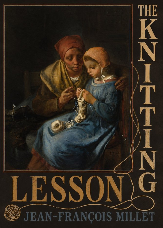 Jean-François Millet The Knitting Lesson I No6 - Affiche