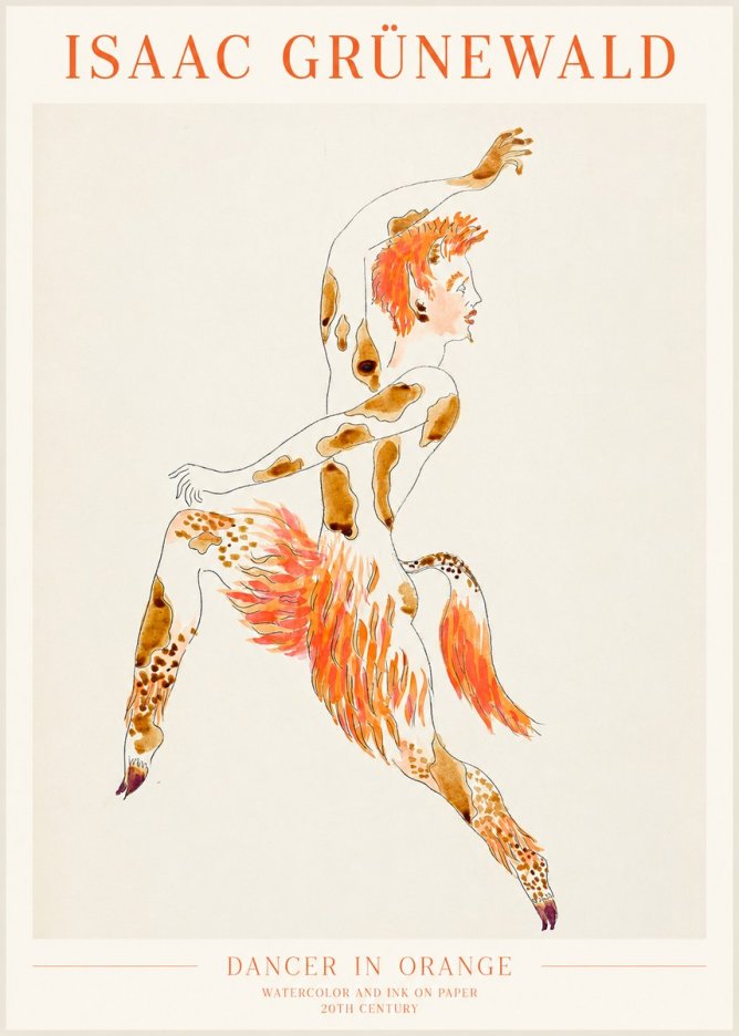 Isaac Grünewald Dancer in Orange No1 - Affiche