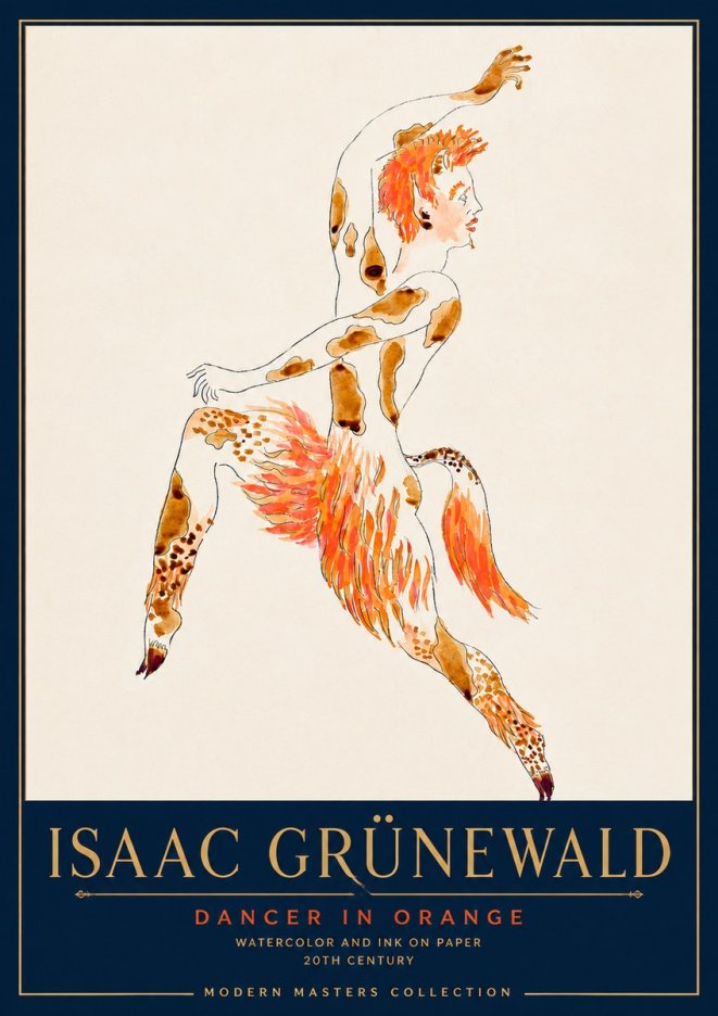 Isaac Grünewald Dancer in Orange No4 - Affiche