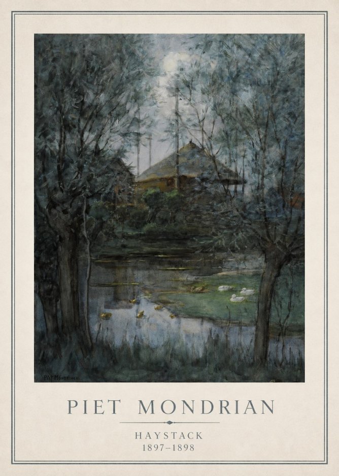 Piet Mondrian Haystack No1 - Affiche