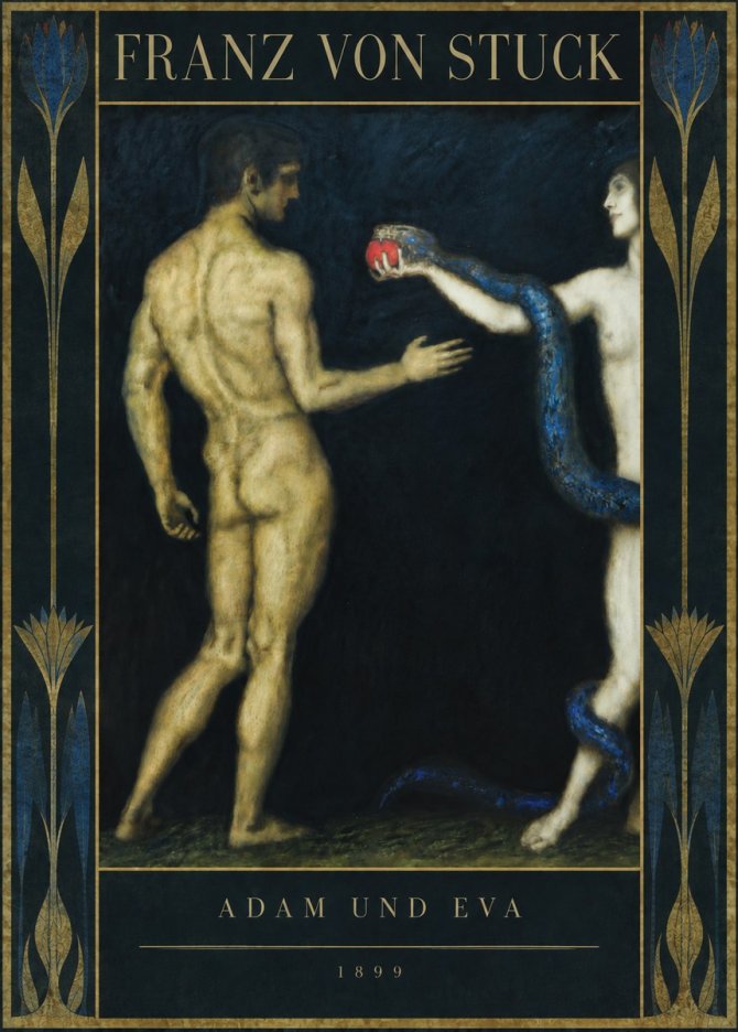 Franz von Stuck Adam Und Eva No6 - Affiche