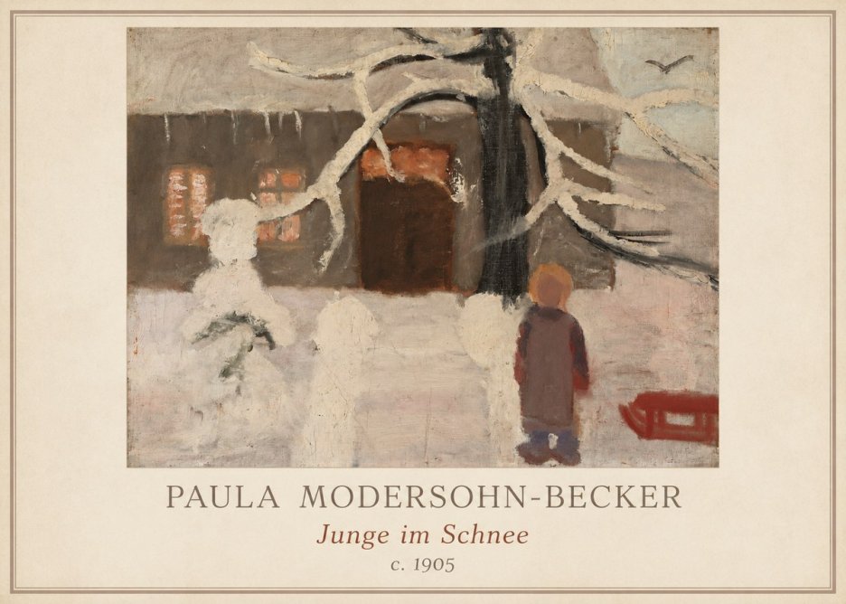 Paula Modersohn-Becker Junge Im Schnee No1 - Affiche
