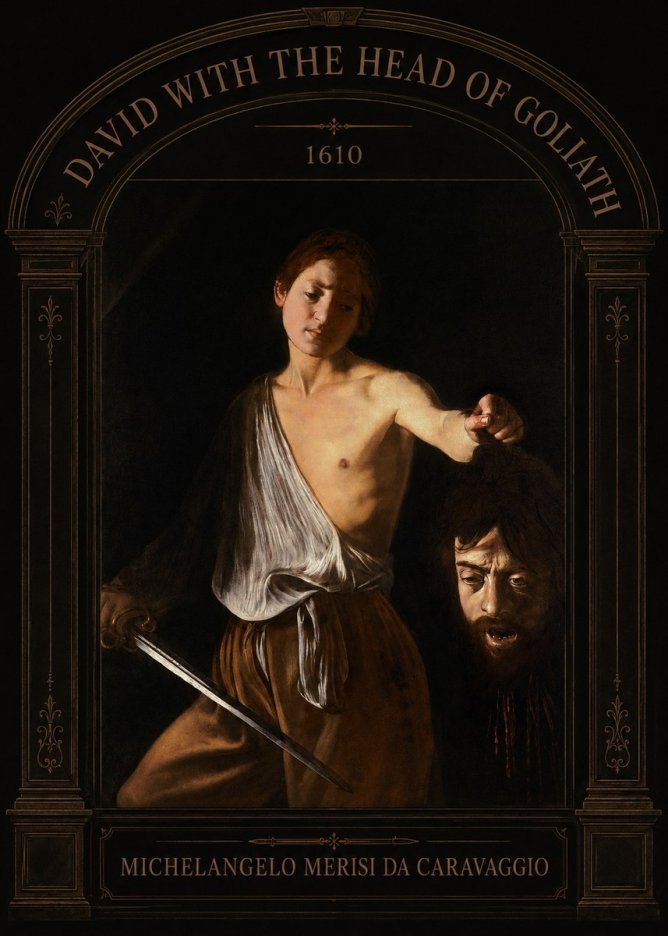 Michelangelo Merisi da Caravaggio David with the Head of Goliath III No3 - Affiche