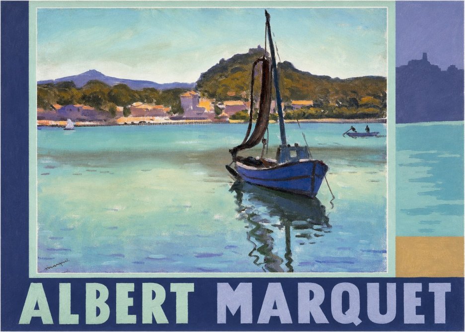 Albert Marquet Blue Boat in the Harbor No4 - Affiche