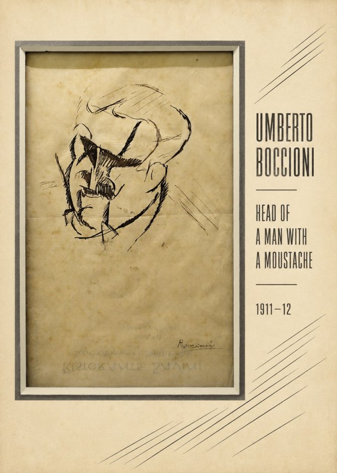 Umberto Boccioni Head of a Man with a Moustache No6 - Affiche