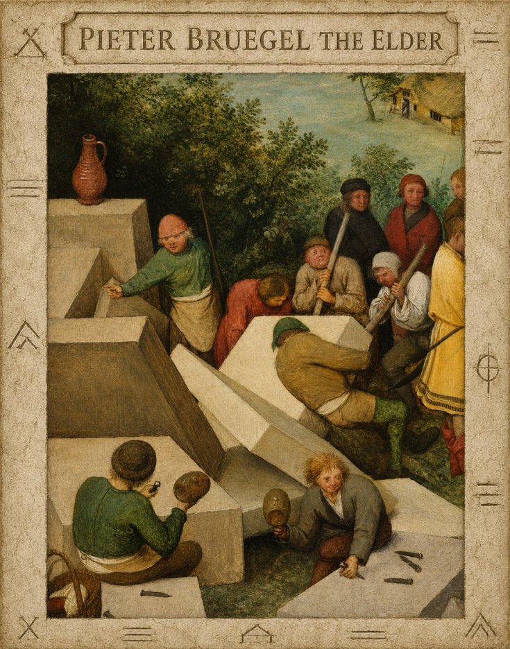 Pieter Bruegel The Tower of Babel V No5 - Affiche