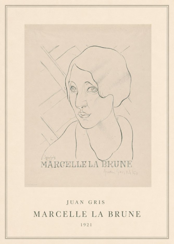 Juan Gris Marcelle La Brune II No5 - Affiche