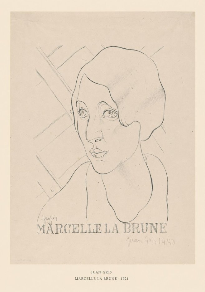 Juan Gris Marcelle La Brune II No6 - Affiche