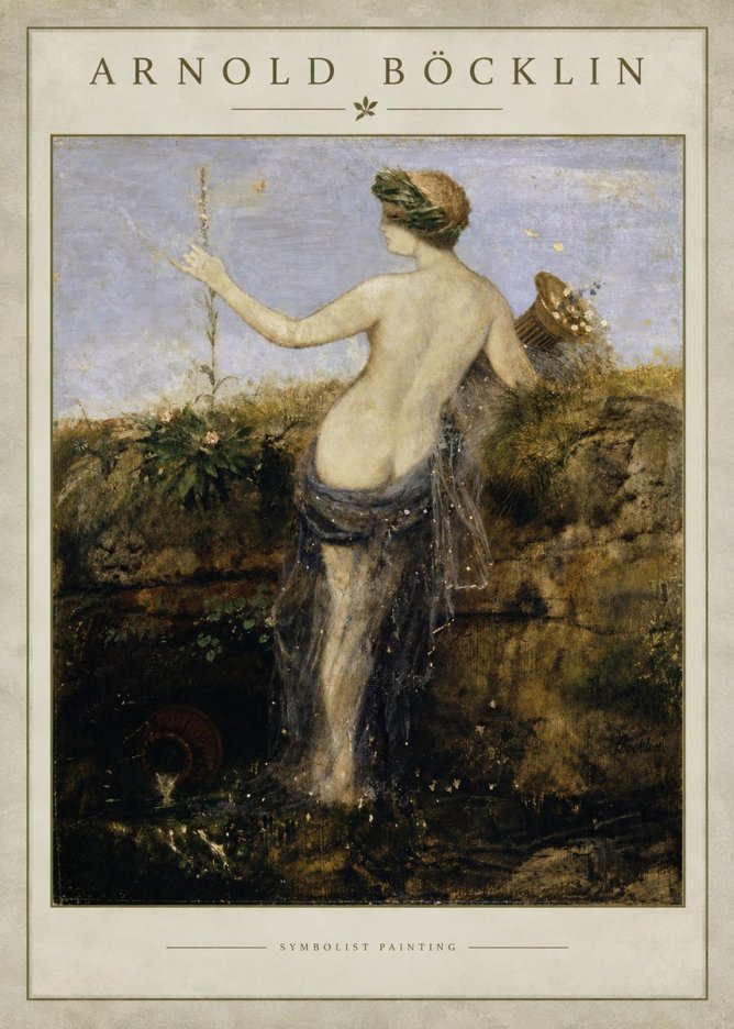 Arnold Böcklin Nymph in a Spring Forest No3 - Affiche