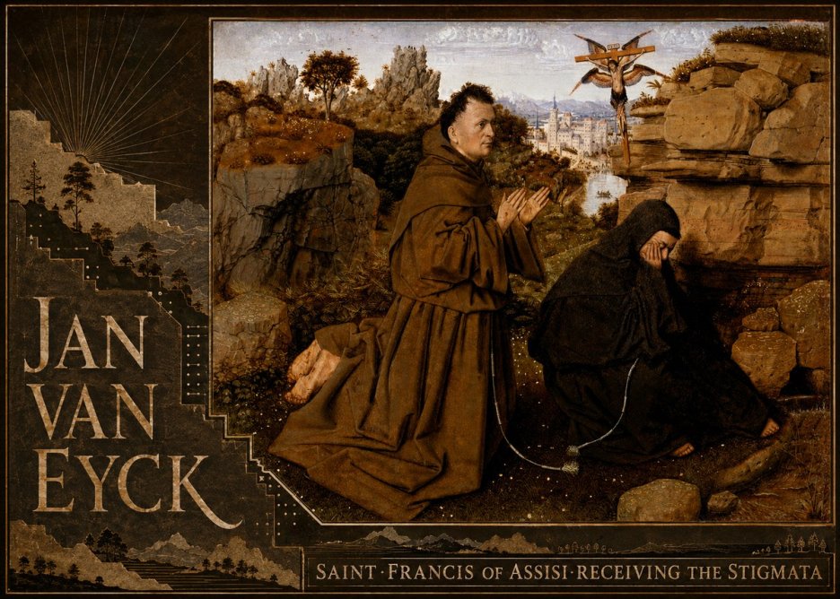 Jan van Eyck Saint Francis of Assisi Receiving the Stigmata No6 - Affiche
